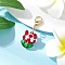 Flower Glass Pendant Decorations, with 304 Stainless Steel Lobster Claw Clasps, Dark Red, 40mm