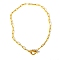 Stainless Steel Paperclip Chain Necklaces with Toggle Clasps for Women, Golden, 16.93 inch(43cm)