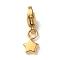 Star 304 Stainless Steel Pendant Decorations, Lobster Claw Clasps Charms Ornaments, Ion Plating(IP), Real 14K Gold Plated, 17mm