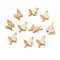 Brass Links, Long-Lasting Plated, Butterfly, Real 18K Gold Plated, 17.5x10x5mm, Hole: 1mm