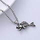 Винтажные панк-ожерелья с подвеской в виде скелета рыбы из нержавеющей стали 304 для уличной хип-хоп одежды PZ9152-3