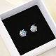 925 серьги-гвоздики из стерлингового серебра с муассанитом и стразами EJEW-U042-05P-04-5