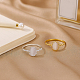 2 шт. 2-х цветные кольца из латуни и кошачьего глаза для женщин RJEW-GO0001-24-3