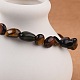 Натуральный тигровый глаз шарика браслеты простирания BJEW-K213-04-4