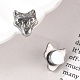 Серьги-клипсы в виде волка из нержавеющей стали 304 EJEW-B116-02P-2