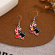 Серьги-подвески из сплава с эмалью в рождественской тематике FS-WGBB05F-04-1