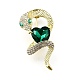 Броши со стразами в виде змеи aolly JEWB-V008-01LG-03-2
