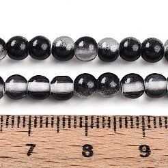 Запекание окрашенные прозрачные стеклянные бусины нити&nbsp;DGLA-N011-4mm-10