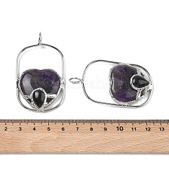 Крупные подвески из натурального аметиста и обсидиана.&nbsp;G-Z142-01P-A02