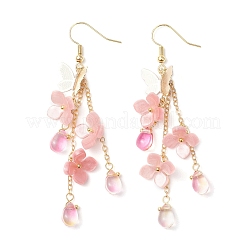 Цветок латунь болтающийся серьги EJEW-TA00643-02