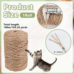 100 м джутовый витой шнур&nbsp;OCOR-WH0078-470B