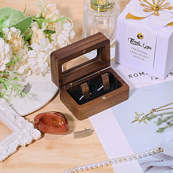 Деревянная шкатулка для парных колец&nbsp;OBOX-WH0019-03A