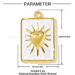 Подвески из нержавеющей стали 304 с эмалью&nbsp;STAS-OY002-41G-01