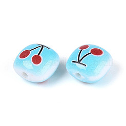 Непрозрачные печатные бусы акриловые&nbsp;SACR-T018-02