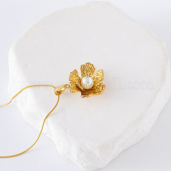 3 шт. ожерелье из нержавеющей стали с имитацией жемчуга в виде цветка для женщин SX1880