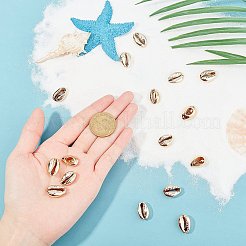 Бусины из ракушек с гальваническим покрытием BSHE-O017-13KCG