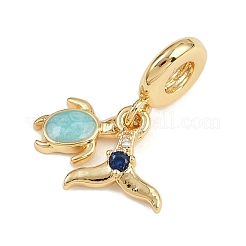 Латунные подвески с синими кубическими цирконами в европейском стиле KK-N271-34G