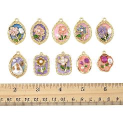 10шт 10 стиля подвески из сплава с эмалью ENAM-FS0003-28