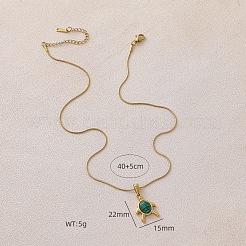 Кулон-подвеска в виде черепахи из нержавеющей стали Ocean 310 с зеленой эмалью для женщин.&nbsp;QG8556