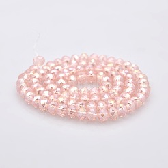 Ab цвет гальваническим граненый Rondelle стеклянные бусы&nbsp;GLAA-A024D-AB05