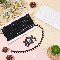 20 ярд 2-цветной эластичной кружевной отделки Chinlon&nbsp;DIY-PH0008-47