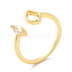 Открытые кольца-манжеты с прозрачным кубическим цирконием и конским глазом&nbsp;KK-H434-17G