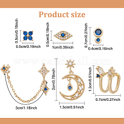 6шт 6 стильные серьги-гвоздики с цветком&nbsp;EJEW-AN0003-31
