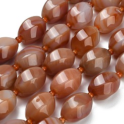 Нити бусин из натурального красного полосатого агата&nbsp;G-B178-K01-01