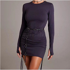 Кольцо из сплава с цепочкой из искусственной кожи для женщин&nbsp;FS-WGE032D-01