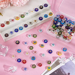 100 шт. плоские круглые стеклянные бусины миллефиори ручной работы LK-HY0001-02