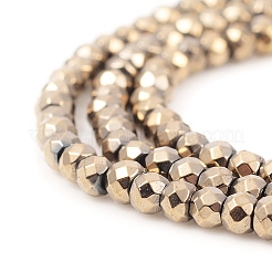 Нити немагнитных синтетических гематитовых бусин с вакуумным покрытием pvd&nbsp;LS-G-F682-03-AB