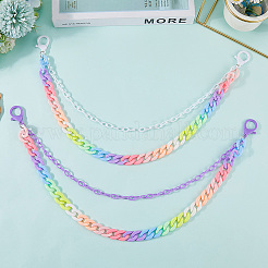 2 шт. двухцветные резиновые двухслойные цепные ремни для брюк&nbsp;AJEW-GF0011-20A