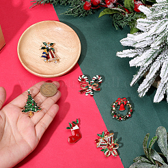 6 шт. 6 стиля эмалевых булавок с рождественской тематикой&nbsp;JEWB-SP0001-09