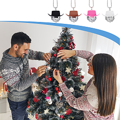 4 шт. 4-цветный пластиковый колпачок со стеклянным диско-шаром NJEW-GA0001-06