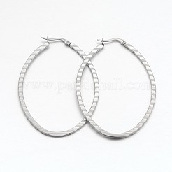 Серьги-кольца из смешанной нержавеющей стали 304 EJEW-P066-48P