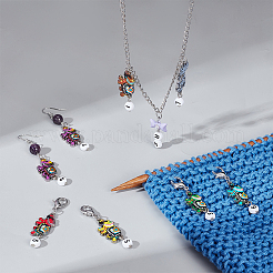 Слон из легированной эмали с подвеской с номером маркеры петель с замком HJEW-AB00007