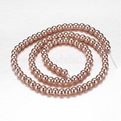 Гальванизировать немагнитных синтетический гематит бисер пряди&nbsp;G-P194-01-4mm-02