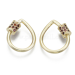 Латунь микропаве кубический цирконий винт карабин подвески с замком KK-R136-069C-NF