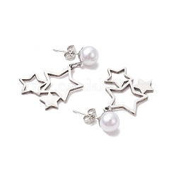 6 пара сережек-гвоздиков из нержавеющей стали 201 в 6 стилях EJEW-JE06342