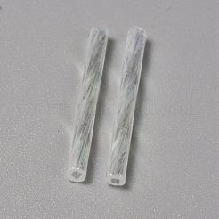 Прозрачные цвета радуга стекло твист стеклярус бисер GLAA-WH0039-11C