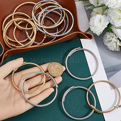 20 шт. 2-х цветные браслеты-манжеты из нержавеющей стали с витыми кольцами BJEW-SC0001-33