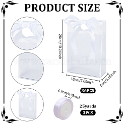 36 шт. прозрачные складные пластиковые подарочные пакеты с ручками-отверстиями&nbsp;ABAG-DR0001-04B