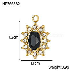 Подвески из нержавеющей стали 304 с кубическим цирконием STAS-OY003-99G-02