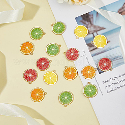 40шт 4 цвета легкие золотые подвески с эмалью&nbsp;ENAM-DC0001-16