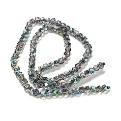 Стеклянные бусины с гальваническим покрытием &nbsp;GLAA-Q105-02-02