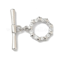 Застежки-тоглы с микропаве из прозрачных кубических цирконий в форме звезд из латуни&nbsp;KK-G548-27P