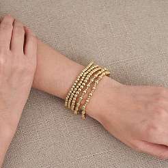 5шт круглые латунные браслеты из бисера для женщин BJEW-SW00151