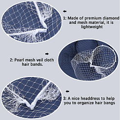 2 шт. 2 цвета свадебная жемчужная сетчатая фата тканевые резинки для волос MRMJ-GF0001-50B