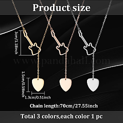 3шт. набор из 3-х цветных ожерелий-лариатов из нержавеющей стали NJEW-AN0001-65