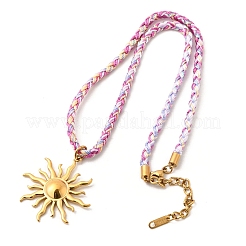 Женские ожерелья с подвеской в виде солнца из нержавеющей стали 304 NJEW-F349-01G